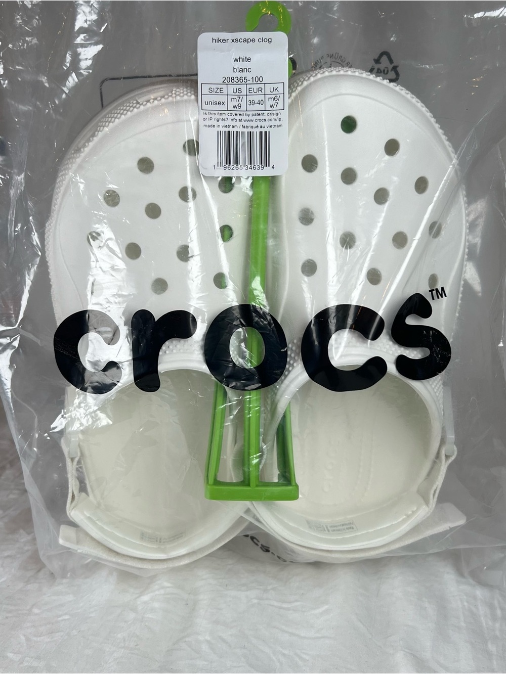 CROCS Hiker Xscape White Platform Clog Wms9/Mens7 style 208365-100 NEW - Picture 8 of 10